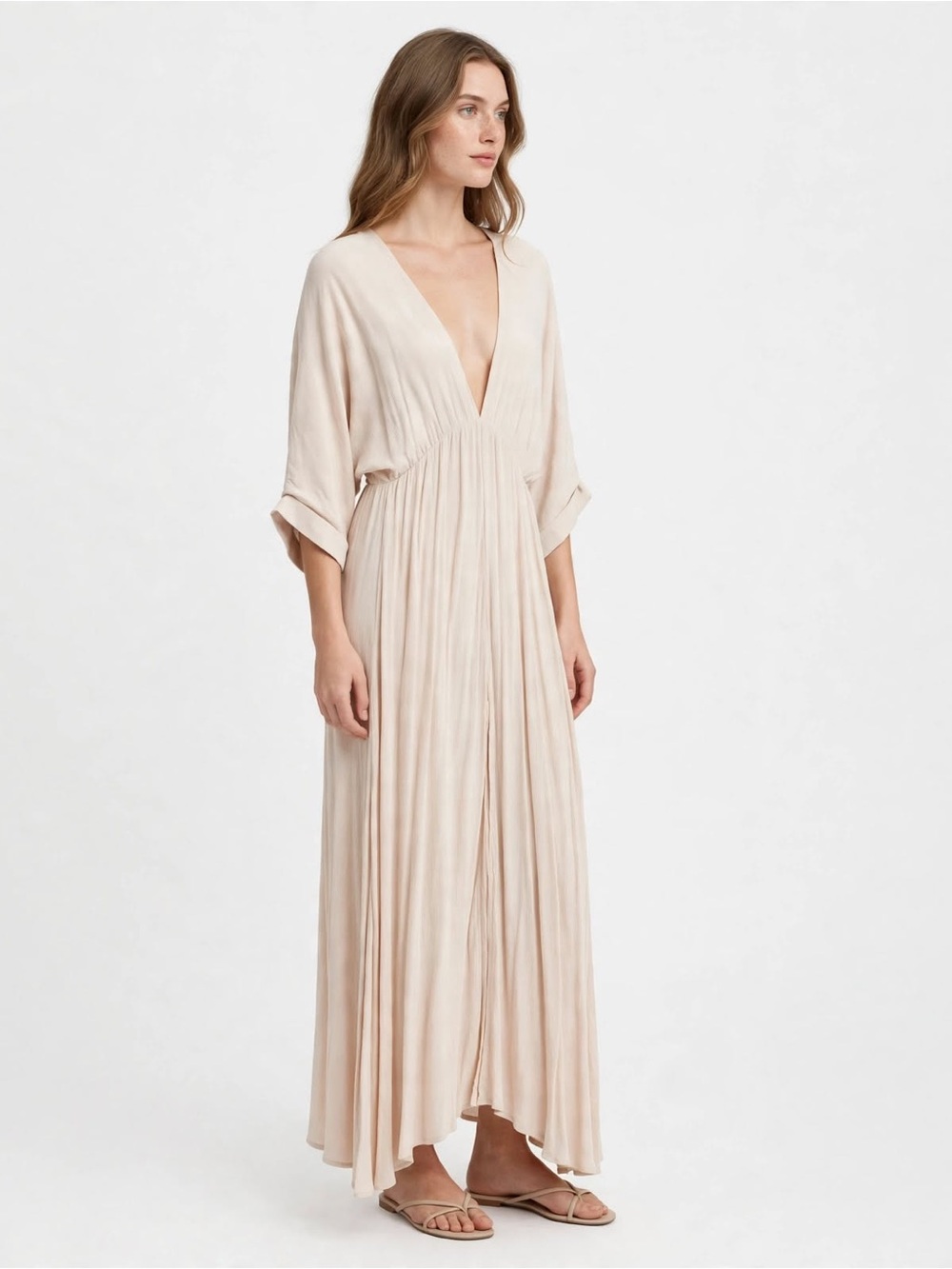 NWT Girl and the Sun Bayview Maxi Dress – Beige – M